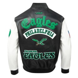 Philadelphia Eagles Best Of Men's Leather Varsity Jacket Black/White