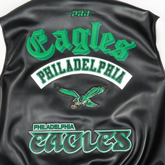 Philadelphia Eagles Best Of Men's Leather Varsity Jacket Black/White