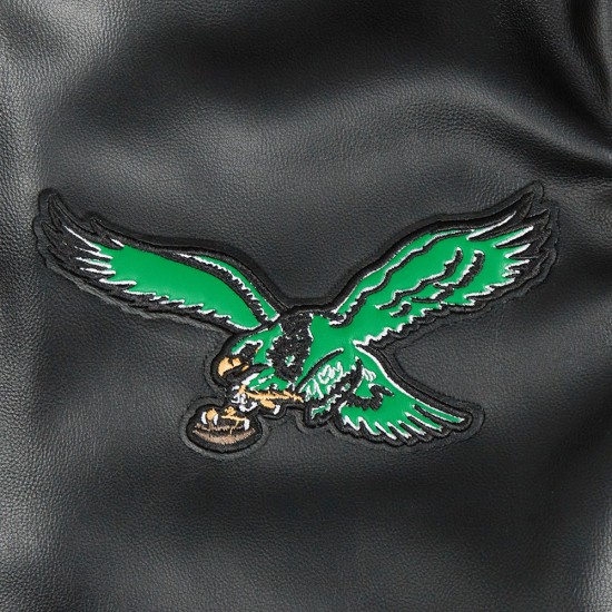 Philadelphia Eagles Best Of Men's Leather Varsity Jacket Black/White