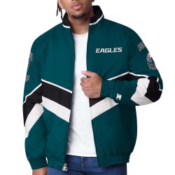 Philadelphia Eagles Captain Midnight Green Varsity Satin Jacket Philadelphia Eagles Captain Midnight Green Varsity Satin Jacket