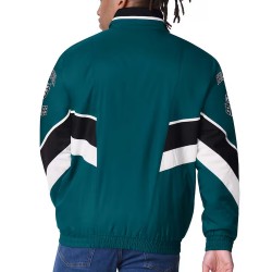 Philadelphia Eagles Captain Midnight Green Varsity Satin Jacket Philadelphia Eagles Captain Midnight Green Varsity Satin Jacket