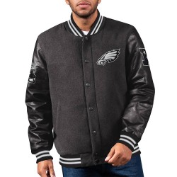 Philadelphia Eagles First Rounder Black Varsity Jacket Philadelphia Eagles First Rounder Black Varsity Jacket