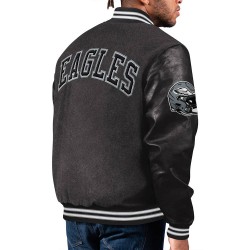 Philadelphia Eagles First Rounder Black Varsity Jacket Philadelphia Eagles First Rounder Black Varsity Jacket