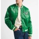 Philadelphia Eagles Green Varsity Bomber Satin Jacket Philadelphia Eagles Green Varsity Bomber Satin Jacket