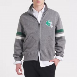 Philadelphia Eagles Heather Gray Striped Fleece Jacket Philadelphia Eagles Heather Gray Striped Fleece Jacket