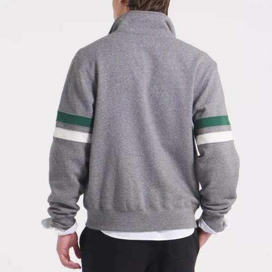 Philadelphia Eagles Heather Gray Striped Fleece Jacket Philadelphia Eagles Heather Gray Striped Fleece Jacket