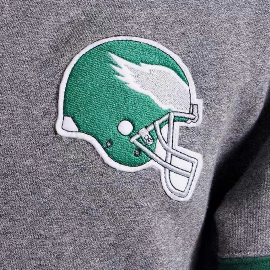 Philadelphia Eagles Heather Gray Striped Fleece Jacket Philadelphia Eagles Heather Gray Striped Fleece Jacket