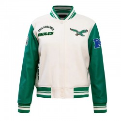 Philadelphia Eagles Mary Kate Morrissey Varsity Jacket Philadelphia Eagles Mary Kate Morrissey Varsity Jacket