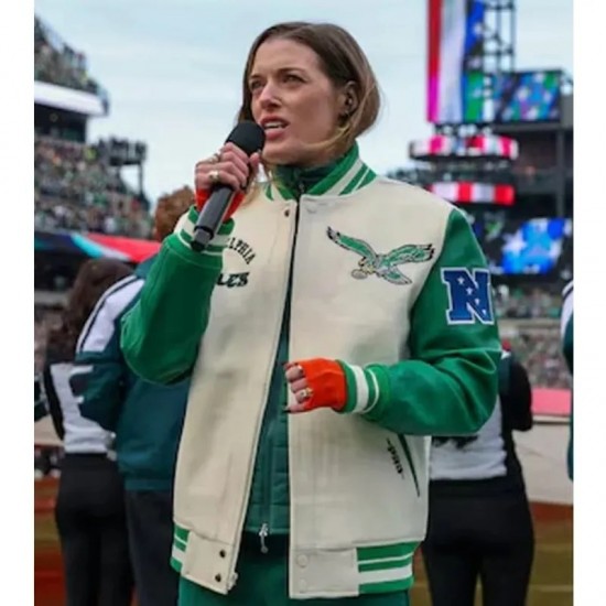 Philadelphia Eagles Mary Kate Morrissey Varsity Jacket Philadelphia Eagles Mary Kate Morrissey Varsity Jacket