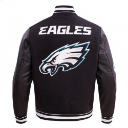 Philadelphia Eagles Mashup Rib Varsity Wool/Leather Jacket Philadelphia Eagles Mashup Rib Varsity Wool/Leather Jacket
