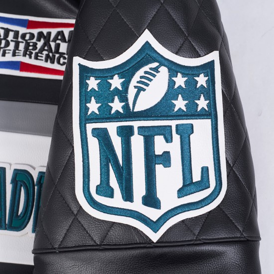 Philadelphia Eagles Men's Black/White Moto Jacket