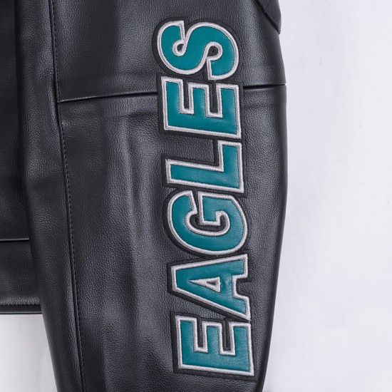 Philadelphia Eagles Men's Black/White Moto Jacket