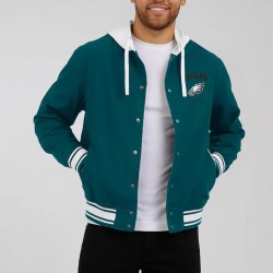 Philadelphia Eagles Midnight Green Cotton Hooded Jacket