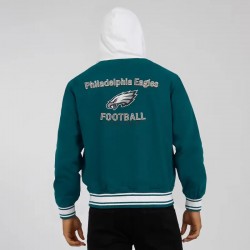 Philadelphia Eagles Midnight Green Cotton Hooded Jacket Philadelphia Eagles Midnight Green Cotton Hooded Jacket