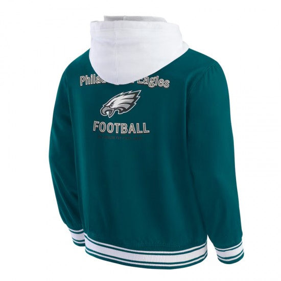 Philadelphia Eagles Midnight Green Cotton Hooded Jacket Philadelphia Eagles Midnight Green Cotton Hooded Jacket