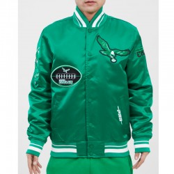 Philadelphia Eagles Old English Classic Rib Satin Jacket