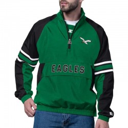 Philadelphia Eagles Prospect Kelly Green Half-Zip Pullover Jacket