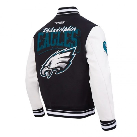 Philadelphia Eagles Team Badge Classic Rib Varsity Jacket