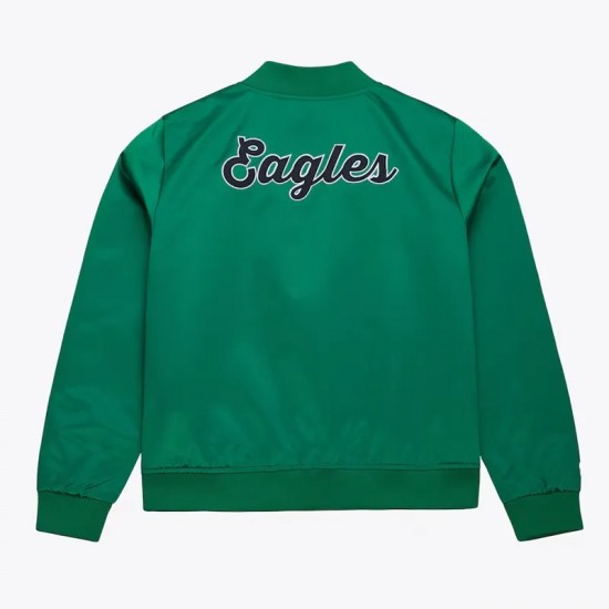 Philadelphia Eagles Throwback Graphics Kelly Green Satin Jacket