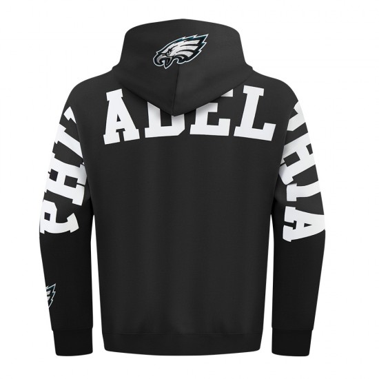 Philadelphia Eagles Wingspan Men's Drop Shoulder Fleece Pullover Hoodie