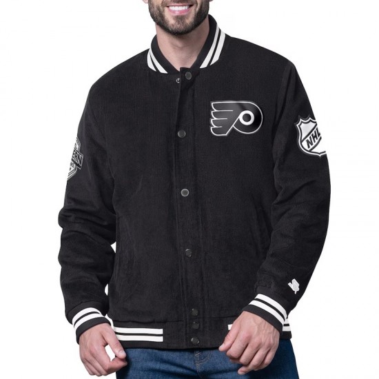 Philadelphia Flyers Blackout Corduroy Varsity Jacket