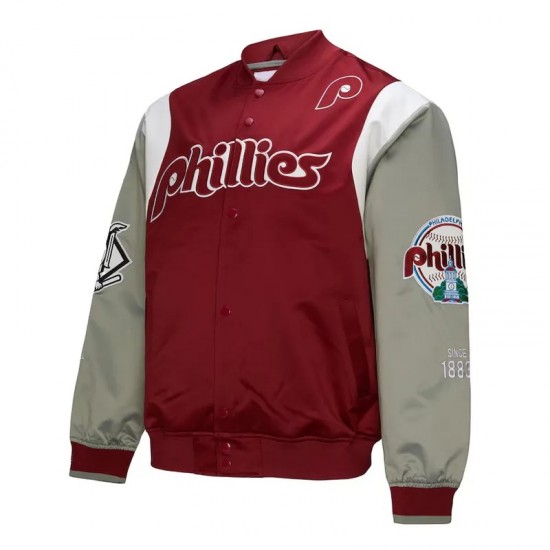 Philadelphia Phillies Cooperstown Team Origins Satin Jacket Philadelphia Phillies Cooperstown Team Origins Satin Jacket