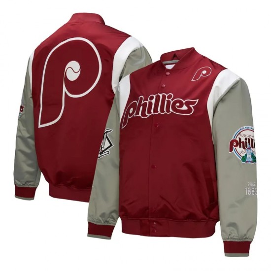 Philadelphia Phillies Cooperstown Team Origins Satin Jacket Philadelphia Phillies Cooperstown Team Origins Satin Jacket