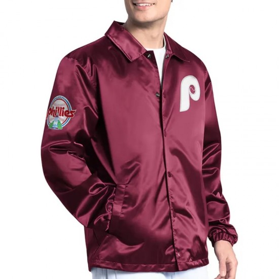 Philadelphia Phillies Point Man Coaches Burgundy Jacket Philadelphia Phillies Point Man Coaches Burgundy Jacket
