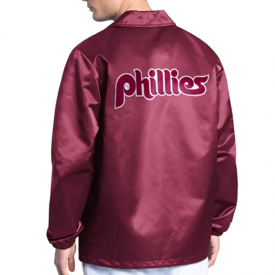 Philadelphia Phillies Point Man Coaches Burgundy Jacket Philadelphia Phillies Point Man Coaches Burgundy Jacket