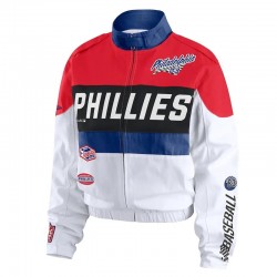 Philadelphia Phillies Racing Red/White Full-Zip Jacket