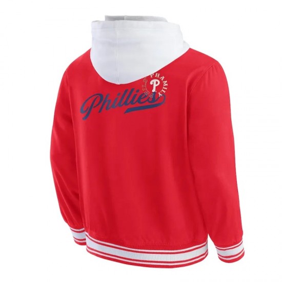 Philadelphia Phillies Red Cotton Hooded Jacket Philadelphia Phillies Red Cotton Hooded Jacket