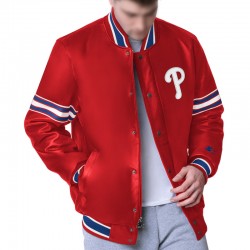 Philadelphia Phillies Red Varsity Leather Jacket