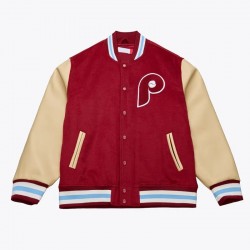 Philadelphia Phillies Team Traditions Varsity Wool/Leather Jacket