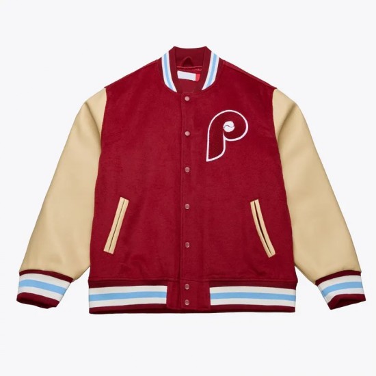Philadelphia Phillies Team Traditions Varsity Wool/Leather Jacket