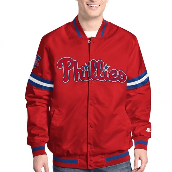 Philadelphia Phillies Varsity Scout Satin Jacket Philadelphia Phillies Varsity Scout Satin Jacket