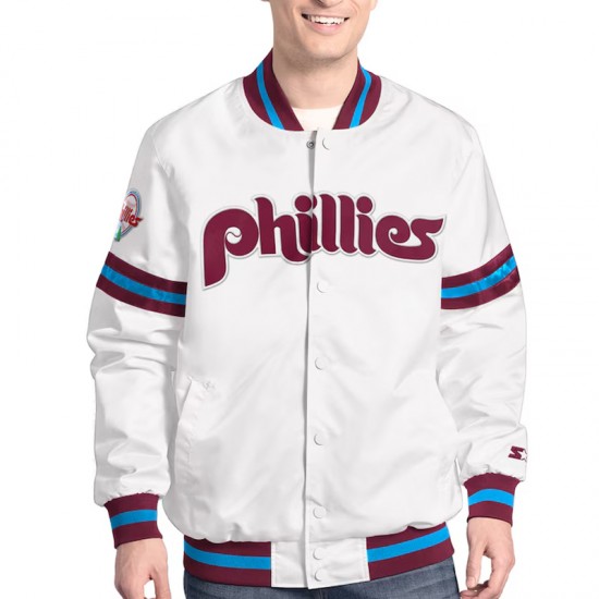 Philadelphia Phillies Varsity Scout Satin Jacket Philadelphia Phillies Varsity Scout Satin Jacket