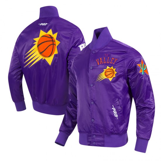 Phoenix Suns 2024/25 City Edition Chenille Purple Satin Jacket Phoenix Suns 2024/25 City Edition Chenille Purple Satin Jacket