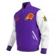 Phoenix Suns 2024/25 City Edition Chenille Purple Wool Varsity Jacket Phoenix Suns 2024/25 City Edition Chenille Purple Wool Varsity Jacket