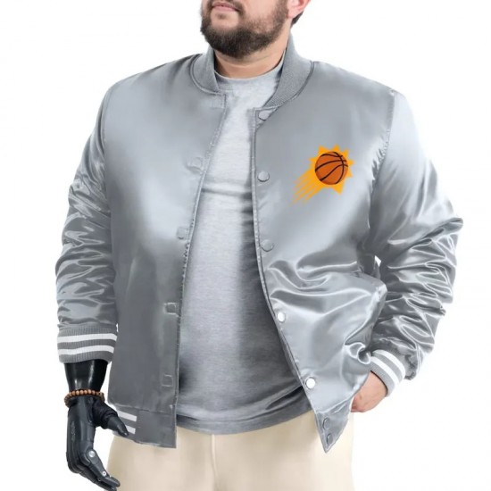 Phoenix Suns Adaptive Bold Logo Varsity Satin Jacket Phoenix Suns Adaptive Bold Logo Varsity Satin Jacket