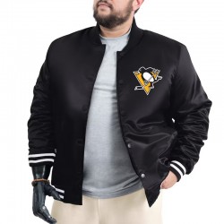 Pittsburgh Penguins Adaptive Bold Logo Varsity Satin Jacket