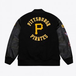 Pittsburgh Pirates Black Out Vintage Logo Varsity Jacket Pittsburgh Pirates Black Out Vintage Logo Varsity Jacket