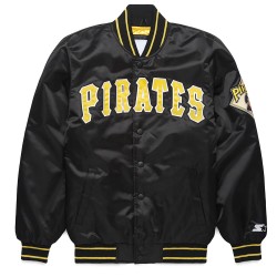 Pittsburgh Pirates Classic Black Satin Jacket Pittsburgh Pirates Classic Black Satin Jacket