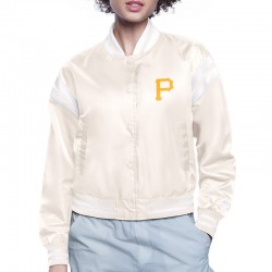 Pittsburgh Pirates Printed Logo Varsity Satin Jacket Pittsburgh Pirates Printed Logo Varsity Satin Jacket