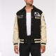 Pittsburgh Steelers Black and Eggshell Varsity Bomber Jacket