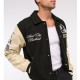 Pittsburgh Steelers Black and Eggshell Varsity Bomber Jacket
