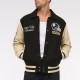 Pittsburgh Steelers Black and Eggshell Varsity Bomber Jacket Pittsburgh Steelers Black and Eggshell Varsity Bomber Jacket
