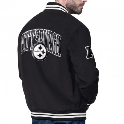 Pittsburgh Steelers Blackout Corduroy Varsity Jacket
