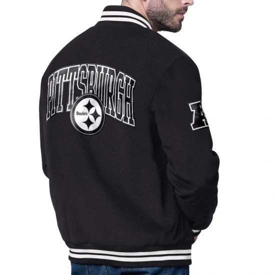 Pittsburgh Steelers Blackout Corduroy Varsity Jacket