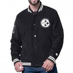 Pittsburgh Steelers Blackout Corduroy Varsity Jacket