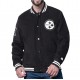 Pittsburgh Steelers Blackout Corduroy Varsity Jacket Pittsburgh Steelers Blackout Corduroy Varsity Jacket